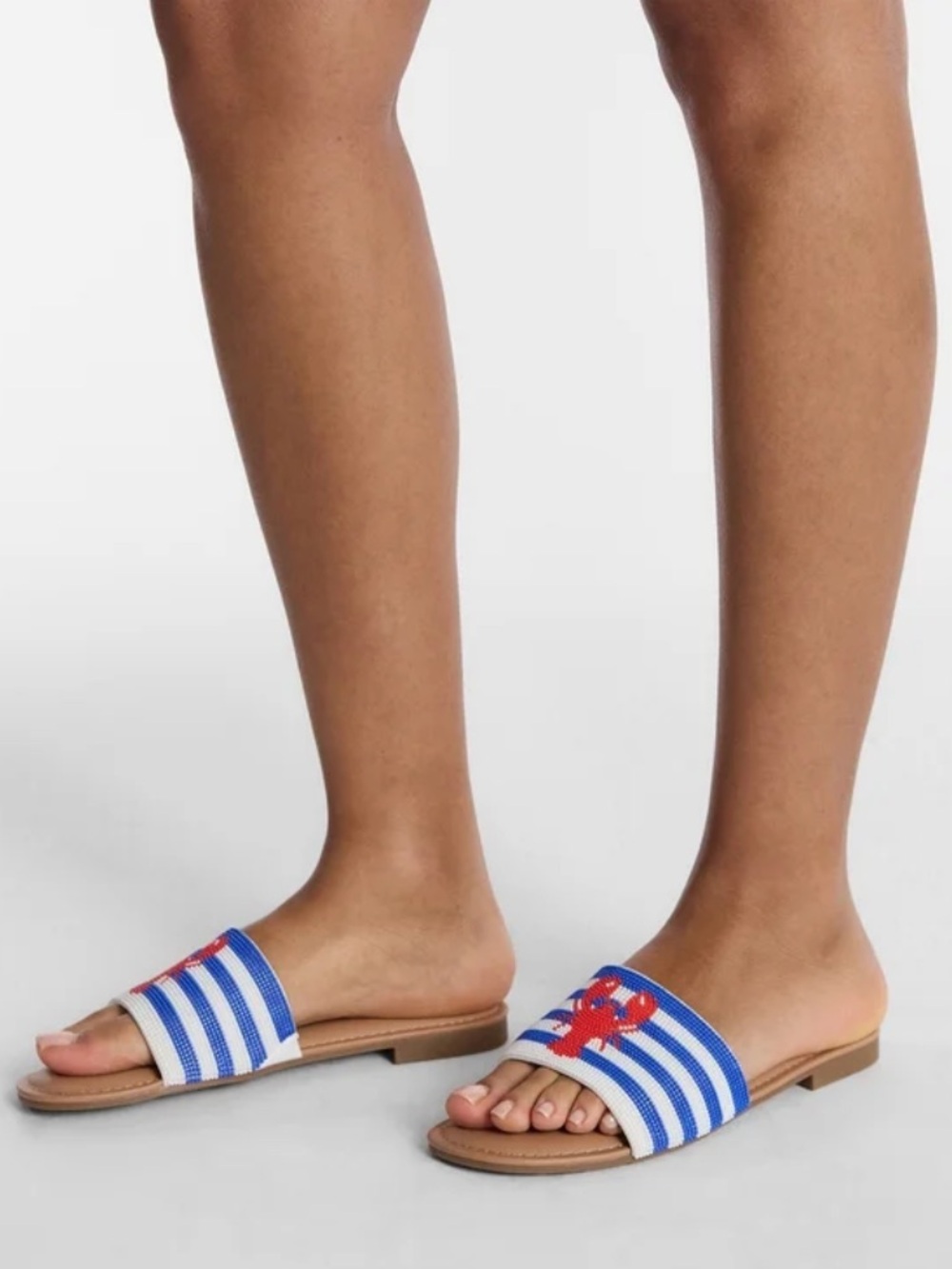 NWT No Boundaries Women's Beaded Lobster Slide Sandals